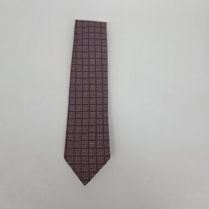 VINTAGE 70s Bond's Fifth Avenue Tie Geometric Check Purple Brown Polyester